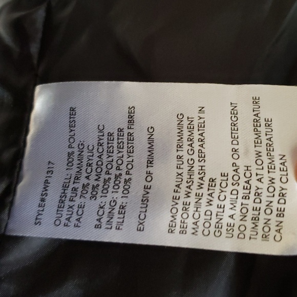 NWT BINACL Winter Parka Puffer Faux Fur Hooded Coat Jacket Warm Black Small - Picture 16 of 16